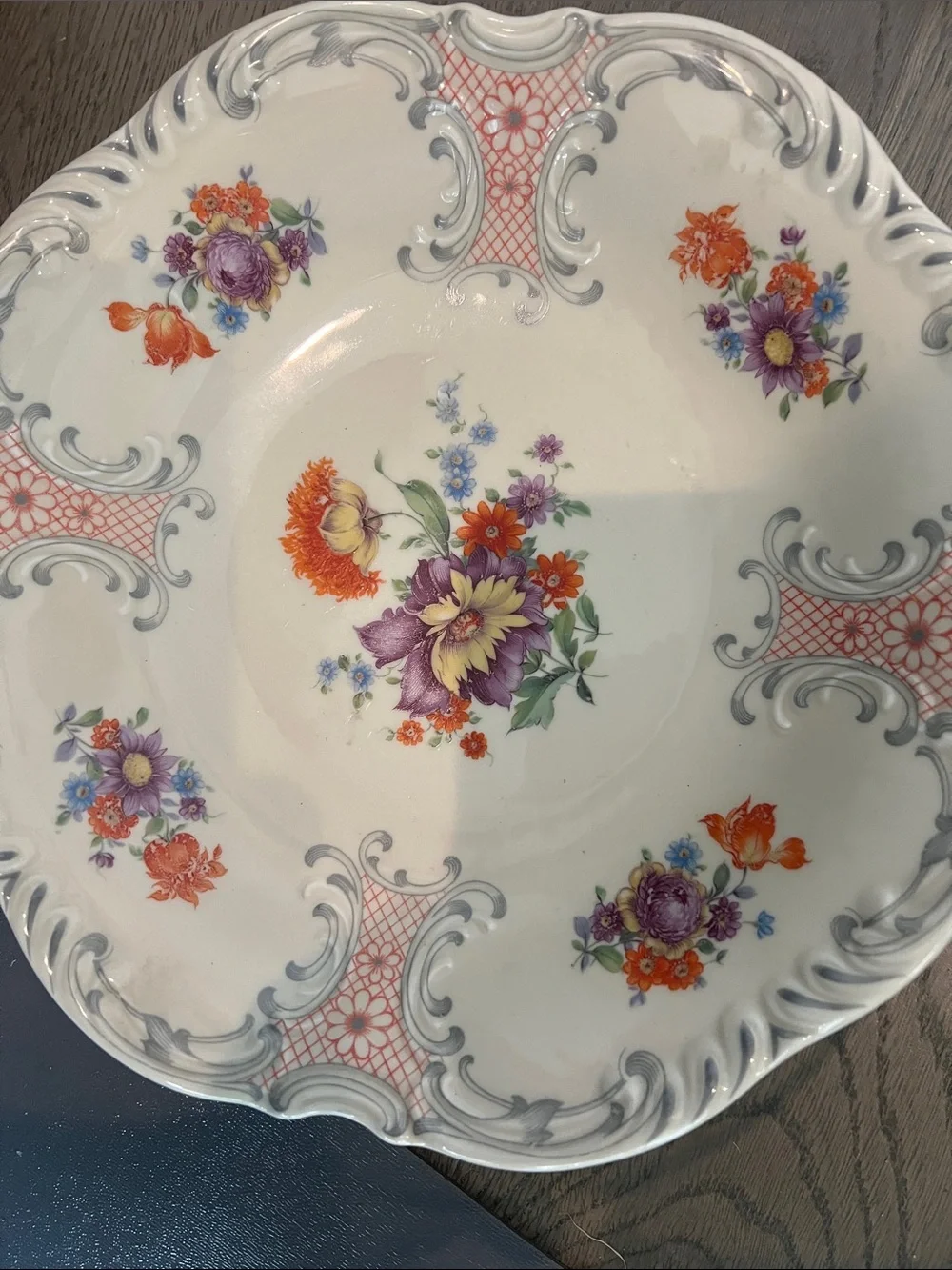 Bavaria Schumann Floral Scalloped Serving Bowl -Vintage